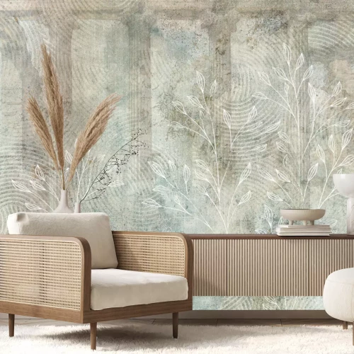 Fotobehang Textuur met een botanisch patroon