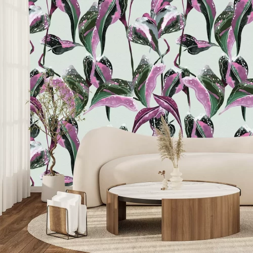 Fotobehang Tropische bladeren met een exotisch accent