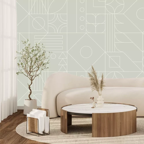 Fotobehang Geometrisch patroon met vormen en lijnen