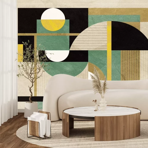 Fotobehang Geometrische vormen met gouden details