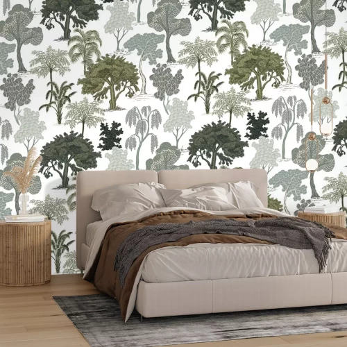 Fotobehang Tropische bomen in de wilde jungle