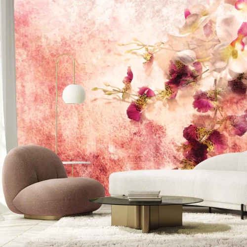 Fotobehang Abstracte roze orchideeënbloemen