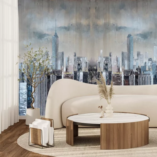 Fotobehang Artistieke imitatie van het Amerikaanse stedelijke landschap