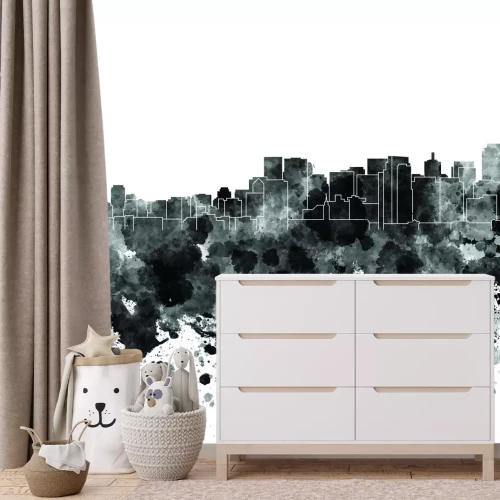 Fotobehang Zwart-wit aquarel van San Francisco met de Bay Bridge