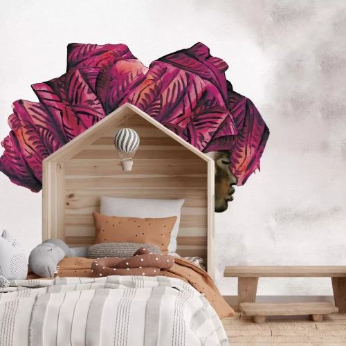 Fotobehang Een Afrikaanse vrouw met een tulband op haar hoofd