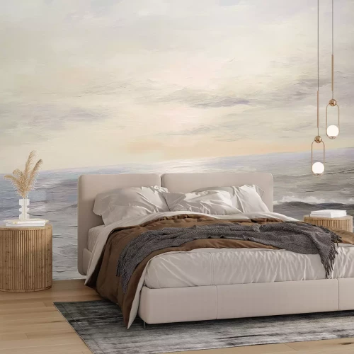 Fotobehang Zeegezicht met een zonnige lucht