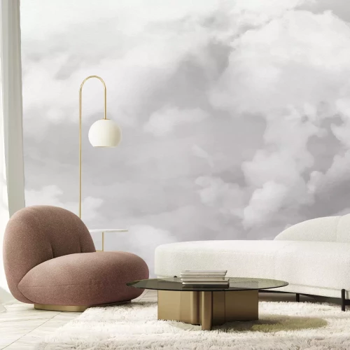 Fotobehang Grijze en witte wolken