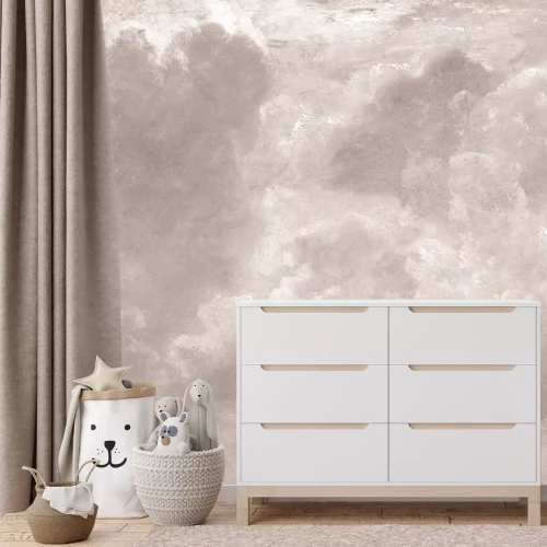 Fotobehang Monochromatische lucht met wolken