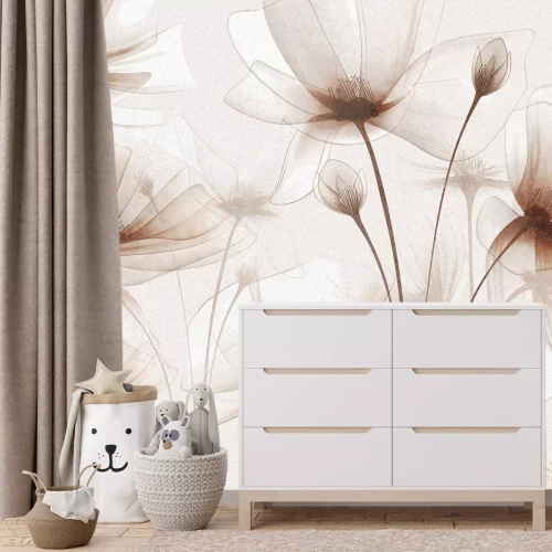 Fotobehang Elegant patroon met wilde bloemen