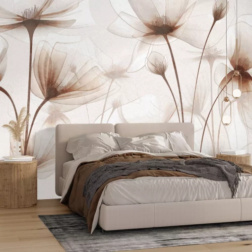 Fotobehang Elegant patroon met wilde bloemen