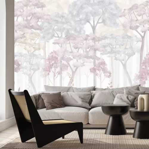 Fotobehang Aquarelbomen en pastelplanten