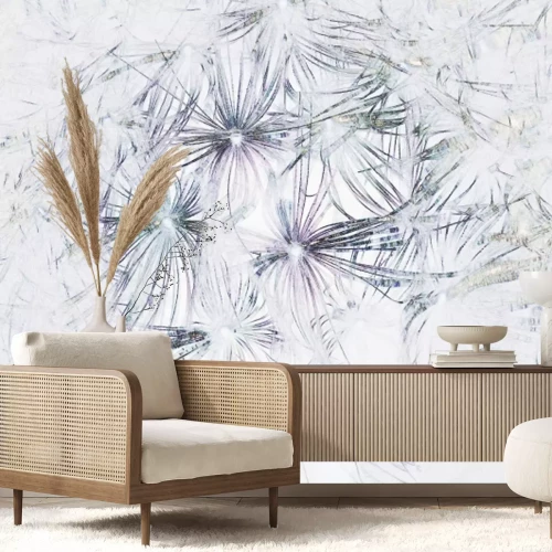 Fotobehang Löwenzahnsamen im Aquarellstil, pflanzliches Motiv