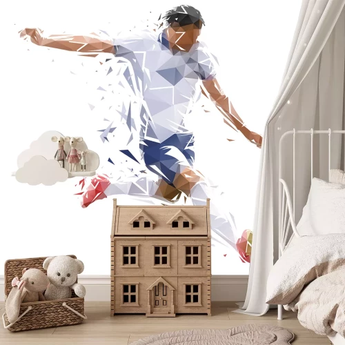 Sticker Voetbalspeler in abstracte stijl