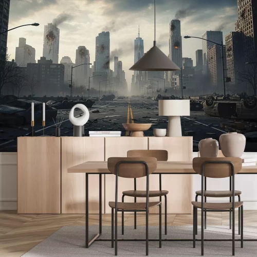 Sticker Moderne stad sciencefiction-scène