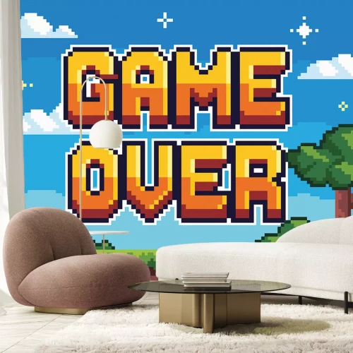 Sticker Tekst Game Over in de stijl van een computerspel