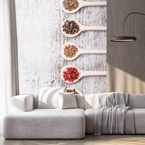 Sticker Houten lepels met kruiden