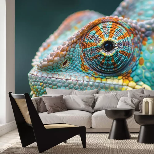 Sticker Kleurrijk close-up portret van een kameleon