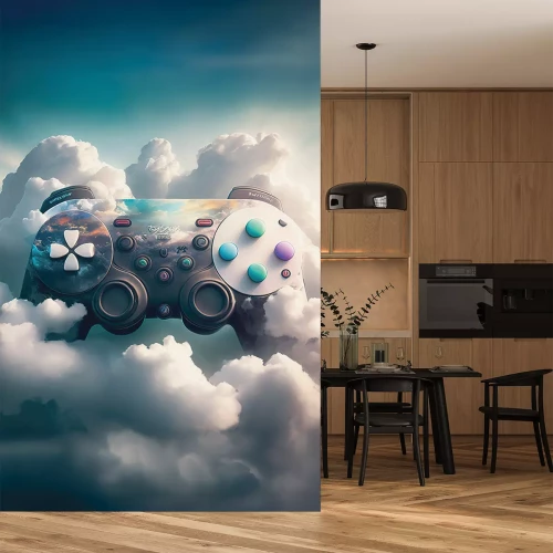 Sticker Gamecontroller die tussen de wolken zweeft