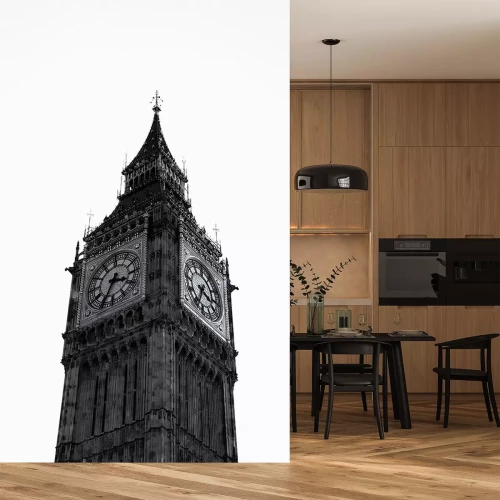 Sticker Zwart-wit zicht op de Elizabeth Tower
