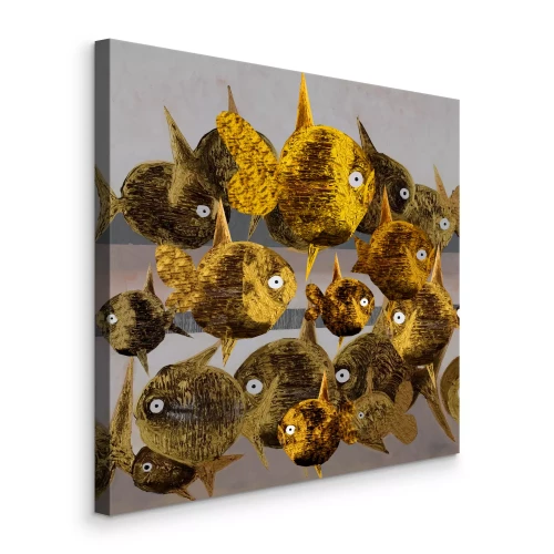 Canvas Abstracte goudvis
