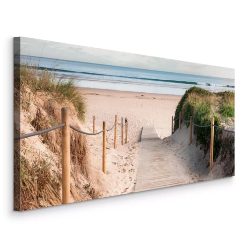 Canvas Strandopgang met plankenpad