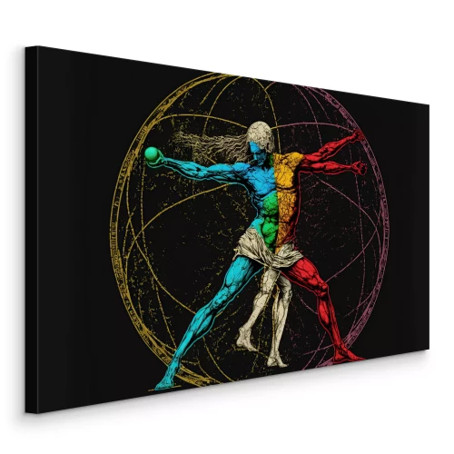 Canvas Een dynamisch silhouet in het Vitruviusmotief