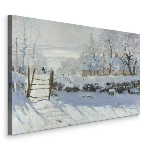 Canvas Een rustig dorpje onder een deken van sneeuw