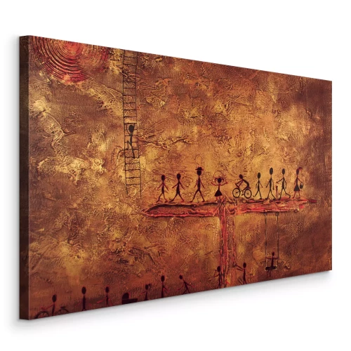 Canvas Abstracte figuren in een textuurcompositie