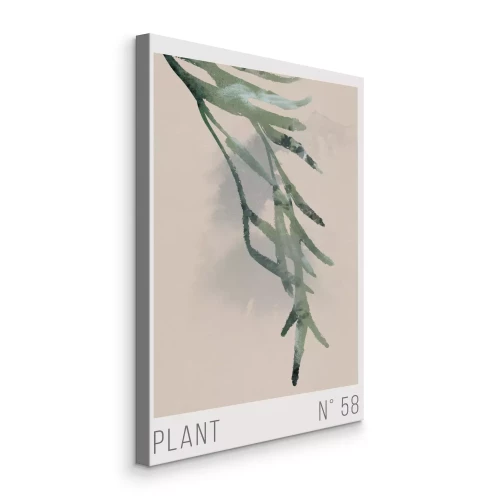 Canvas Botanische aquarel van een tak op een beige achtergrond