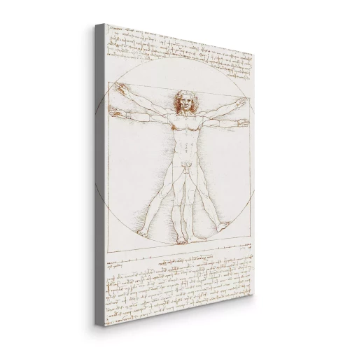 Canvas Wiskundige verhoudingen van het menselijk lichaam volgens Vitruvius