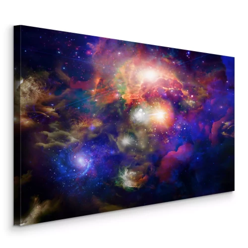 Canvas Heldere sterren tussen de nevels