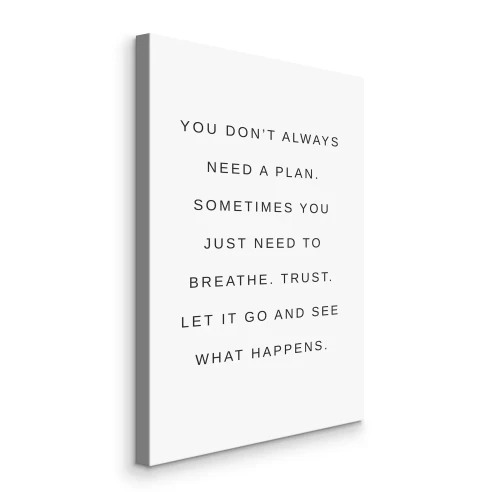 Canvas Engelse quote over vertrouwen en loslaten