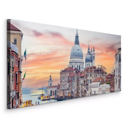 Canvas Venetië met de Salute Dome en de kanaalgebouwen