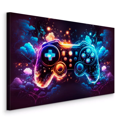 Canvas Abstracte stijl gamecontroller