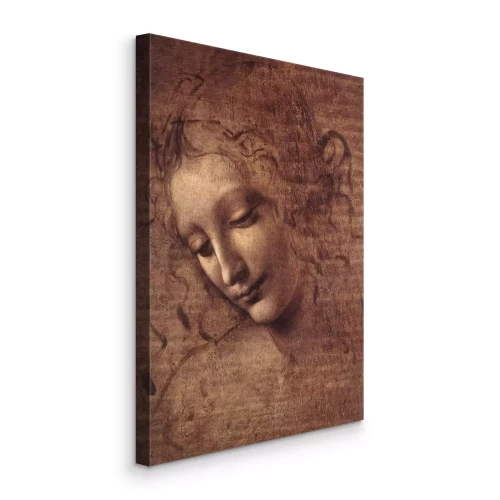 Canvas Een mooie vrouw met een weelderig kapsel op een portret