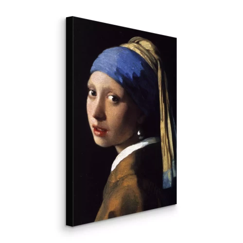 Canvas Een delicaat portret van een jonge vrouw met een sjaal