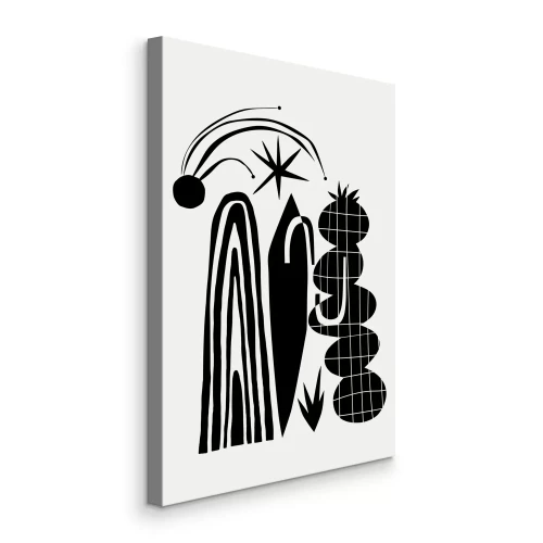 Canvas Grafische vormen met een ruimtemotief