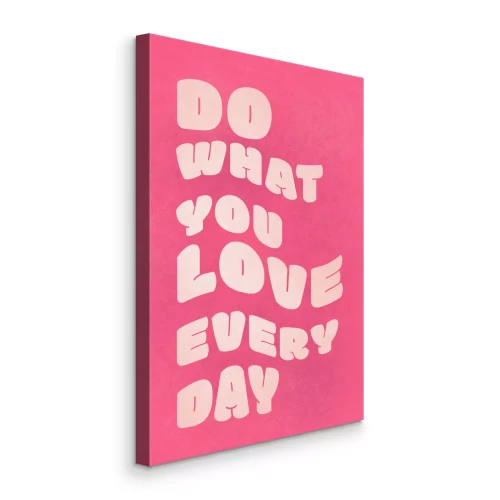 Canvas Roze afbeelding met een motiverende inscriptie