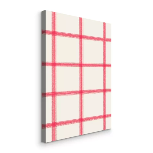 Canvas Roze retro geruit patroon
