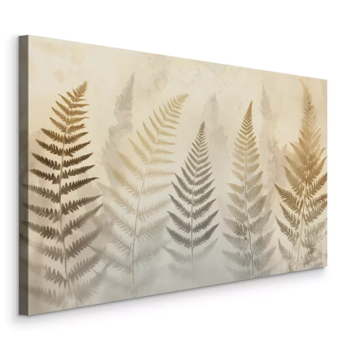 Canvas Varenbladeren in de mist tegen een lichte achtergrond