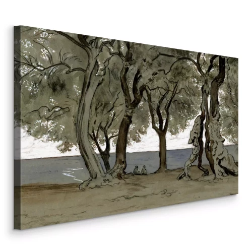 Canvas Reproductie van het schilderij Avond in Tivoli