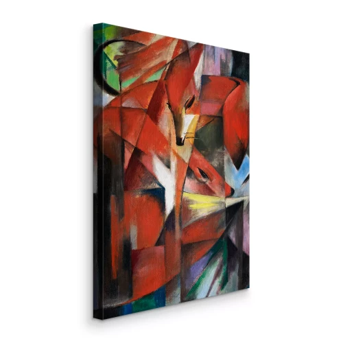 Canvas Moderne kunst met een vos in een abstracte vorm