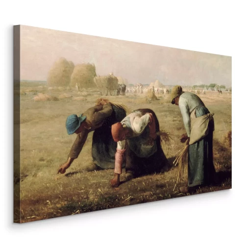 Canvas Vrouwen plukken aren op een boerenveld