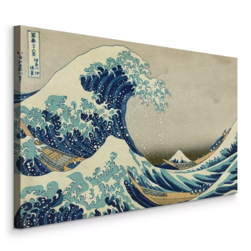 Canvas De iconische Japanse golf die de berg omringt