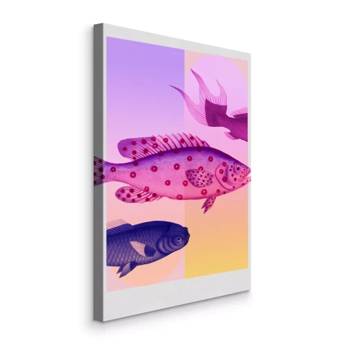 Canvas Abstracte vis in pasteltinten