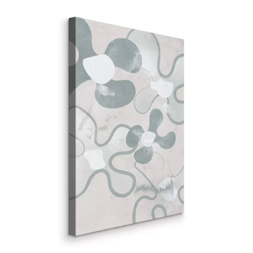 Canvas Abstract grijs patroon met zachte bloemvormen