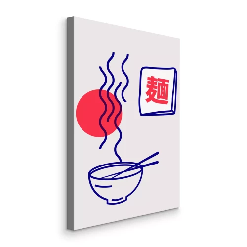 Canvas Minimalistische Japanse kom met eetstokjes