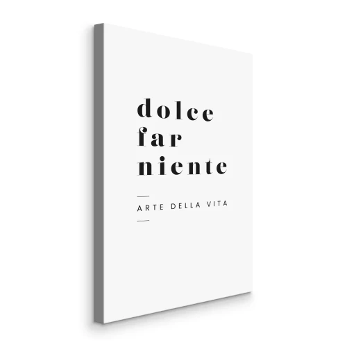 Canvas Decoratieve inscriptie over zoete luiheid