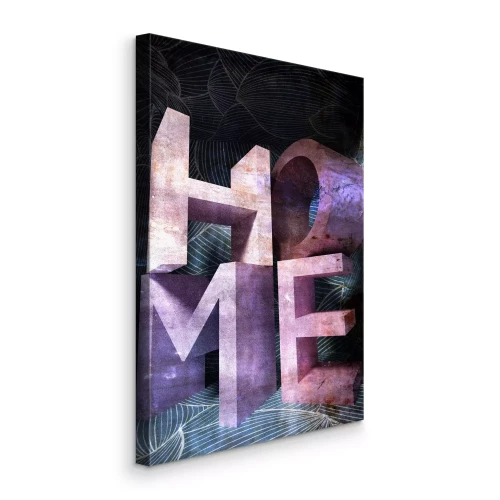 Canvas Het opschrift "huis" in geometrische stijl