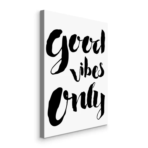 Canvas Good Vibes Only-inscriptie op een witte achtergrond
